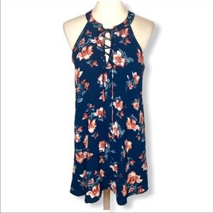 Altar’d State Floral Lace-up Halter Dress